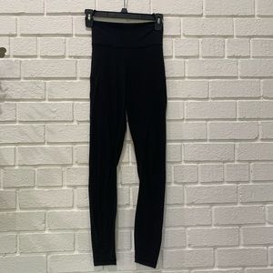 High Rise Black Align Pant w/ Pattern Mesh Detail